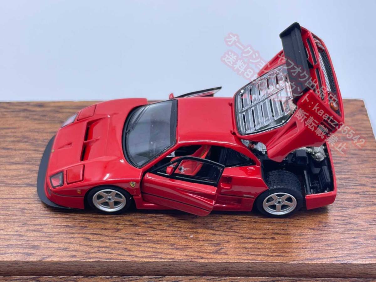 PGM 1/64 フェラーリ Ferrari F40 赤 四角木製台座 全開閉 金属製 F40 PGM