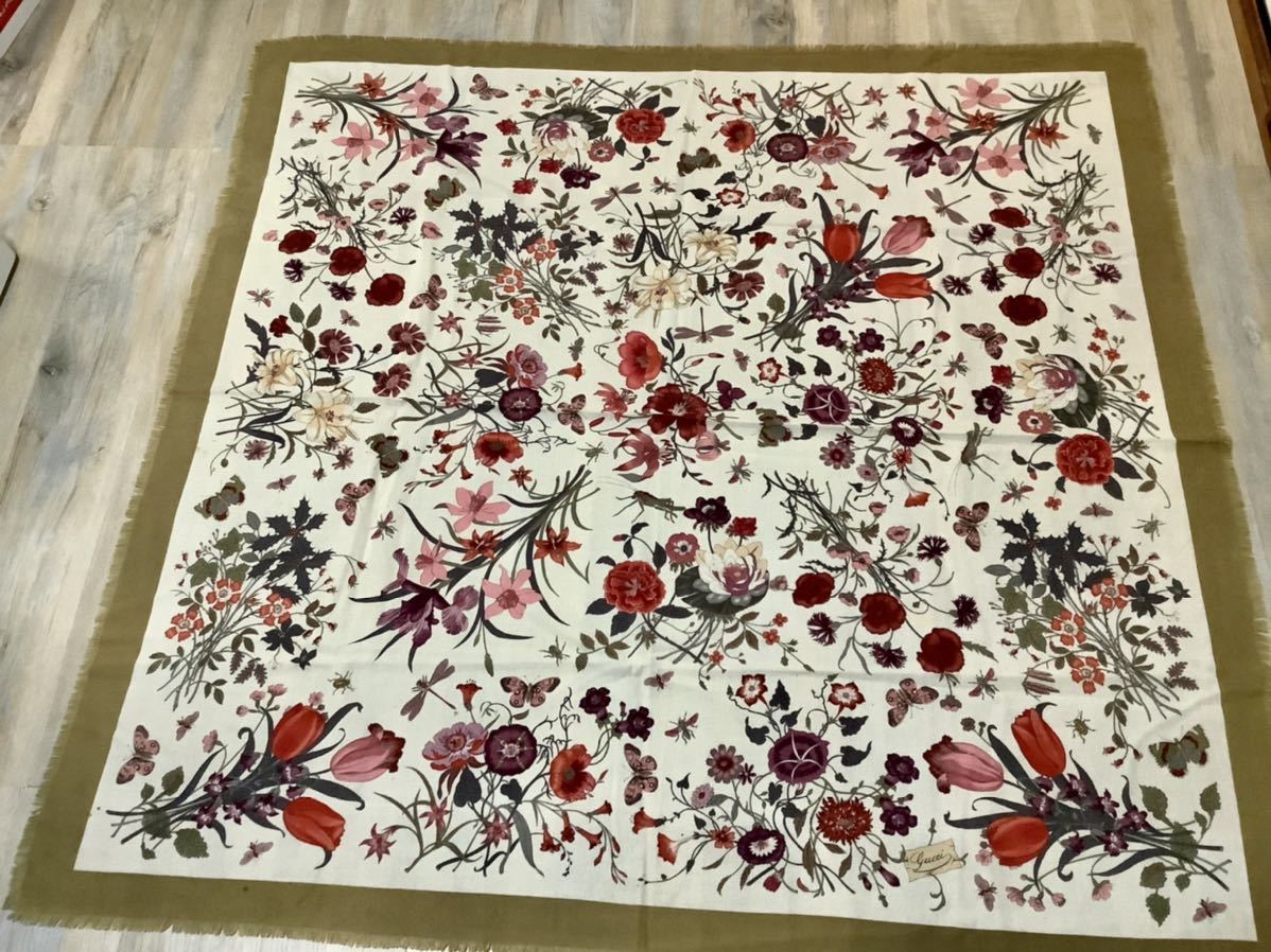 花柄 グッチ GUCCI フラワー スカーフ フローラ シルク 植物 Gucci