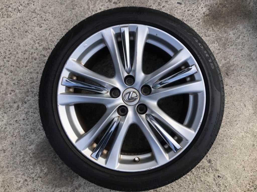 レクサス純正 GS450h 18×8J +45 溝有 245/40R18 LEXUS レクサス GS 450h 純正 タイヤ付きホイール 18×8J+45 5H 5穴 PCD