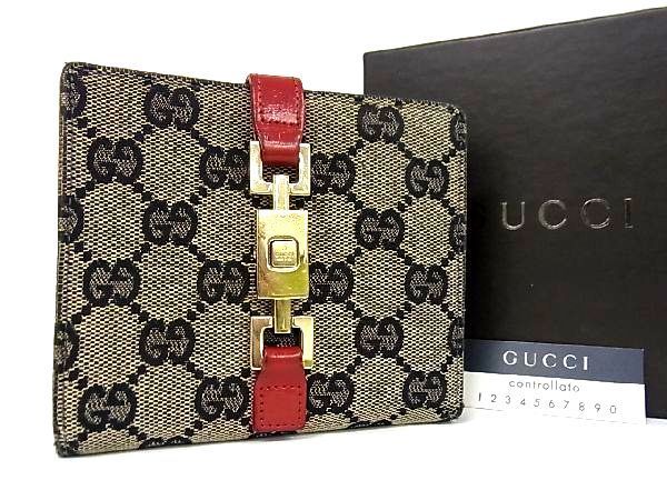 1円 GUCCI グッチ 035 2091 2131 ジャッキー GGキャンバス×レザー 