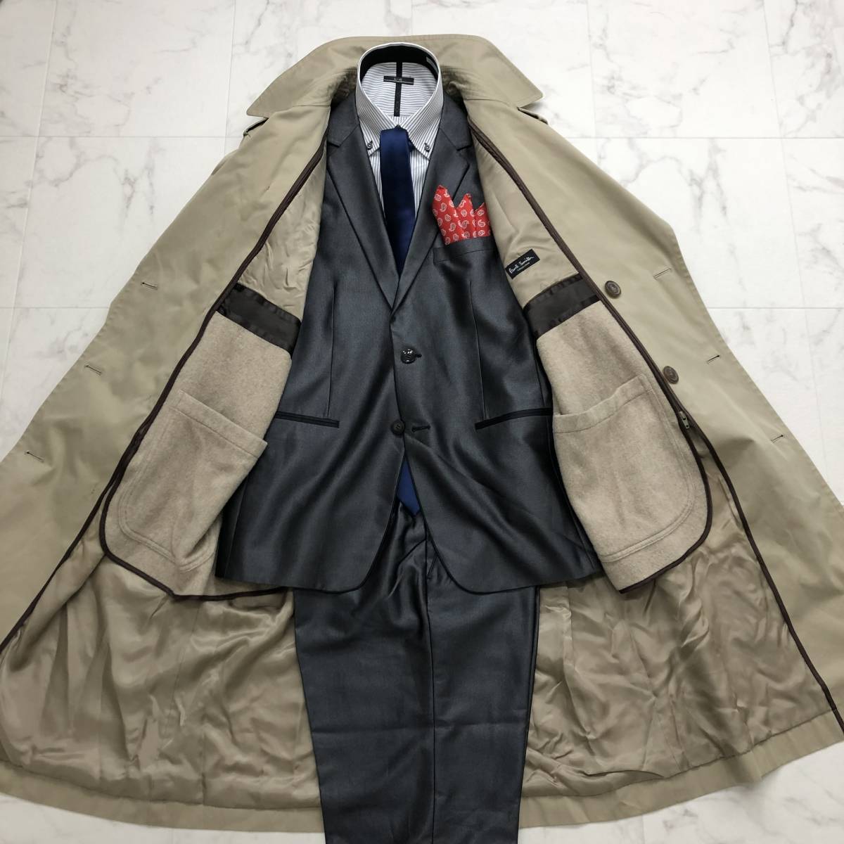 【PS Paul Smith】トレンチコート★ウールカシミヤライナー Lサイズ ライナーカシミヤ混☆ポールスミスコレクション【Paul Smith