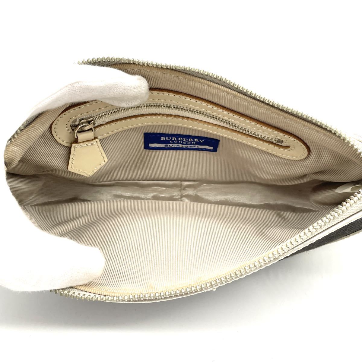 1円 美品 BURBERRY バーバリー ブルーレーベル キャンバス×レザー 