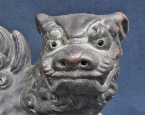 江戸～明治期 古備前焼 阿吽の狛犬 一対二点 検 仏教美術神道神社