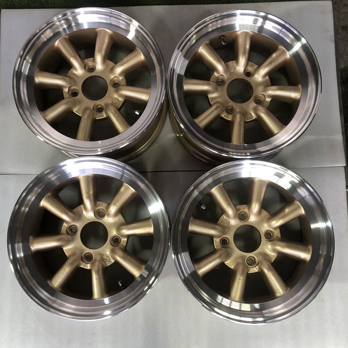 51140128】☆中古美品☆程度良好☆深リム ワタナベ 14インチ 14×6.5J 