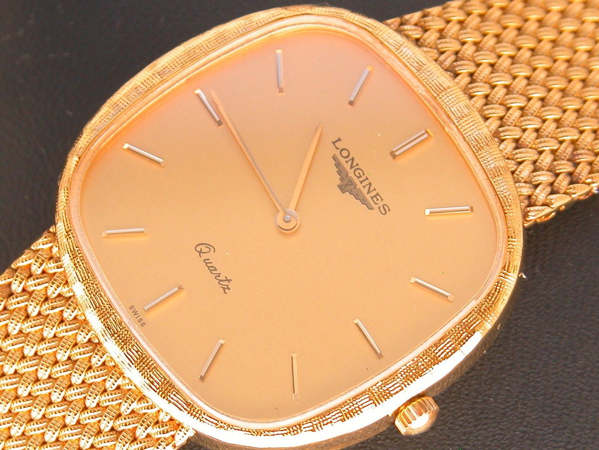 LONGINES ロンジン スクエアゴールド メッシュベルト 稼働品 