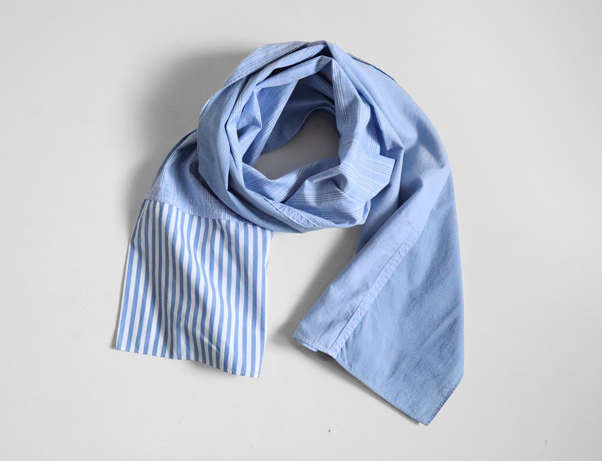  良品 COMME des GARCONS SHIRT パッチワーク ストール ライトブルー 大判 シャツ生地 チェック ストライプ コムデギャルソン LA15(その他)｜売買されたオークション情報、yahooの商品情報をアーカイ 男性用