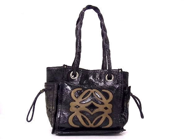 大人気，人気SALE 1円 LOEWE ロエベ ショッパー パテントレザー トートバッグ ハンドバッグ ショルダー 肩掛けかばん 手提げ レディース ブラック系 V9597Jh(トートバッグ)｜売買されたオークション情報、yahooの 女性用