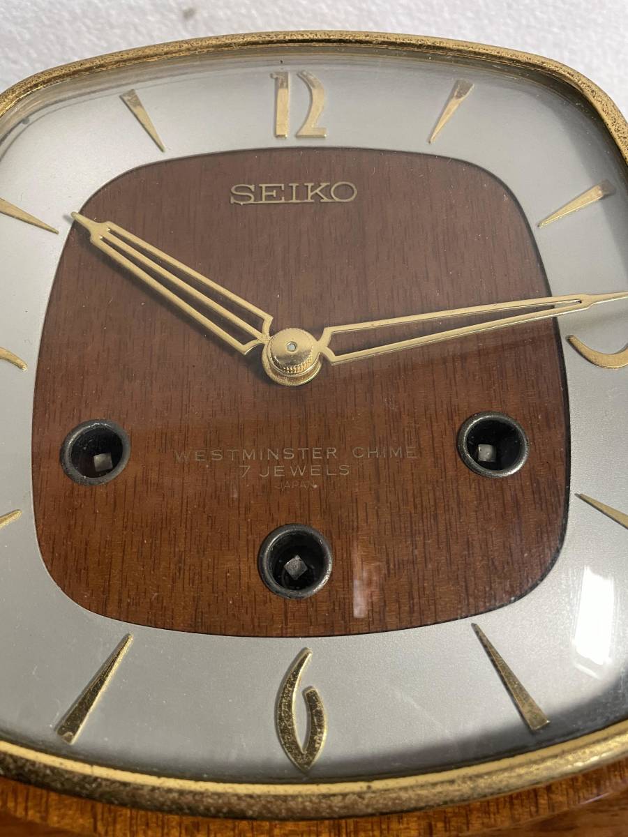 昭和レトロ SEIKOセイコー WESTMINSTER CHIME 7JEWELS 置き時計 不動品