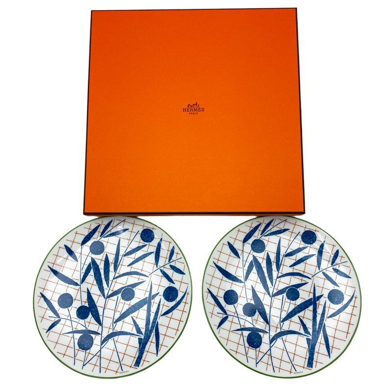 HERMES エルメス ウォークインザガーデン プレート2点セット マルチ