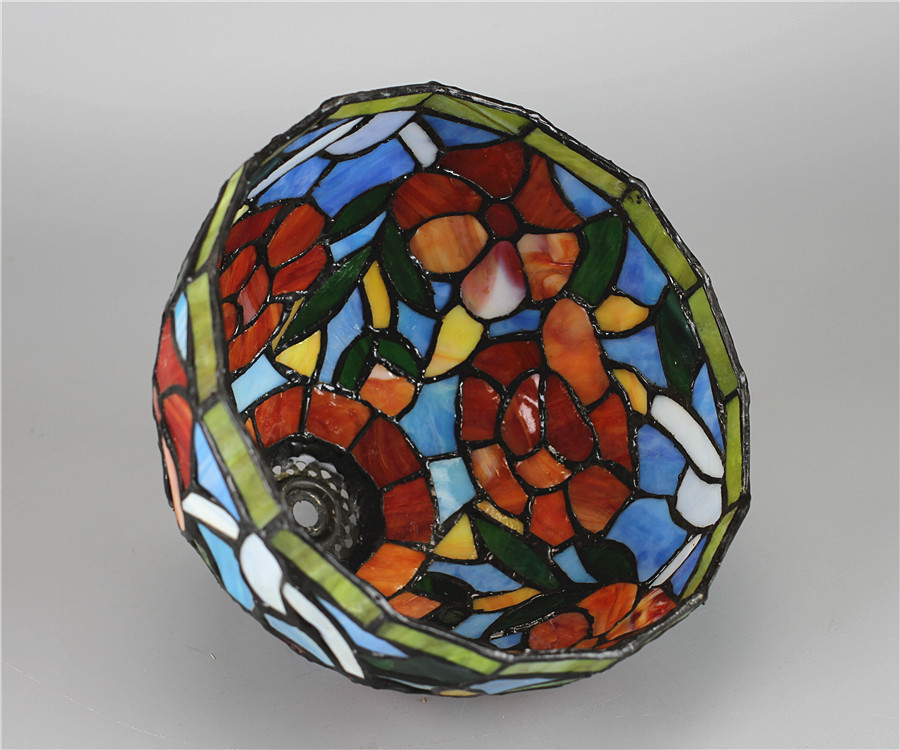 アンティーク風バラ柄 薔薇 ステンドグラス テーブルランプ ガレ風