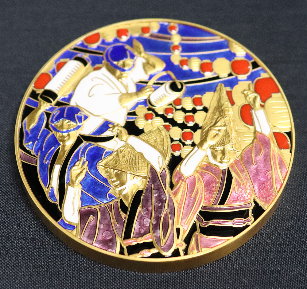 造幣局 七宝章牌 エイサー祭り 純銀メダル 金メッキ仕上げ NGC:MS69