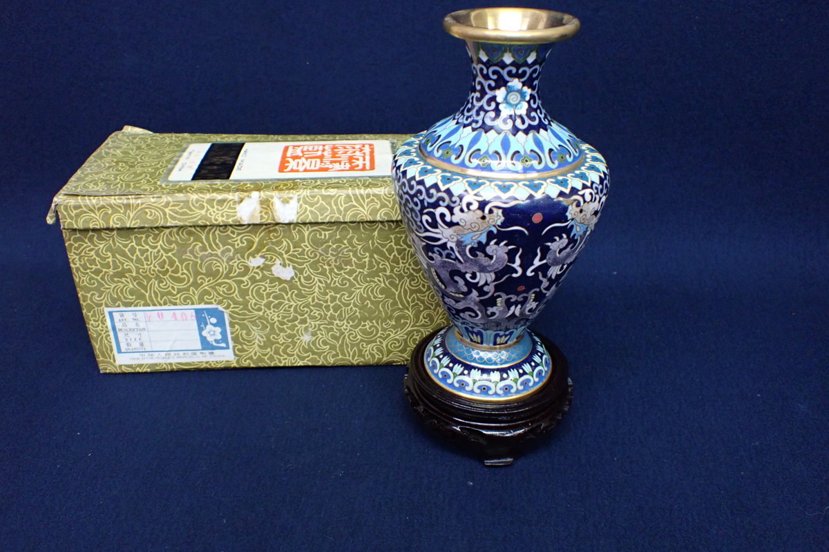 ☆020204 中国 龍図 花瓶 台付 ☆ 花瓶 中国美術 大清康熙年