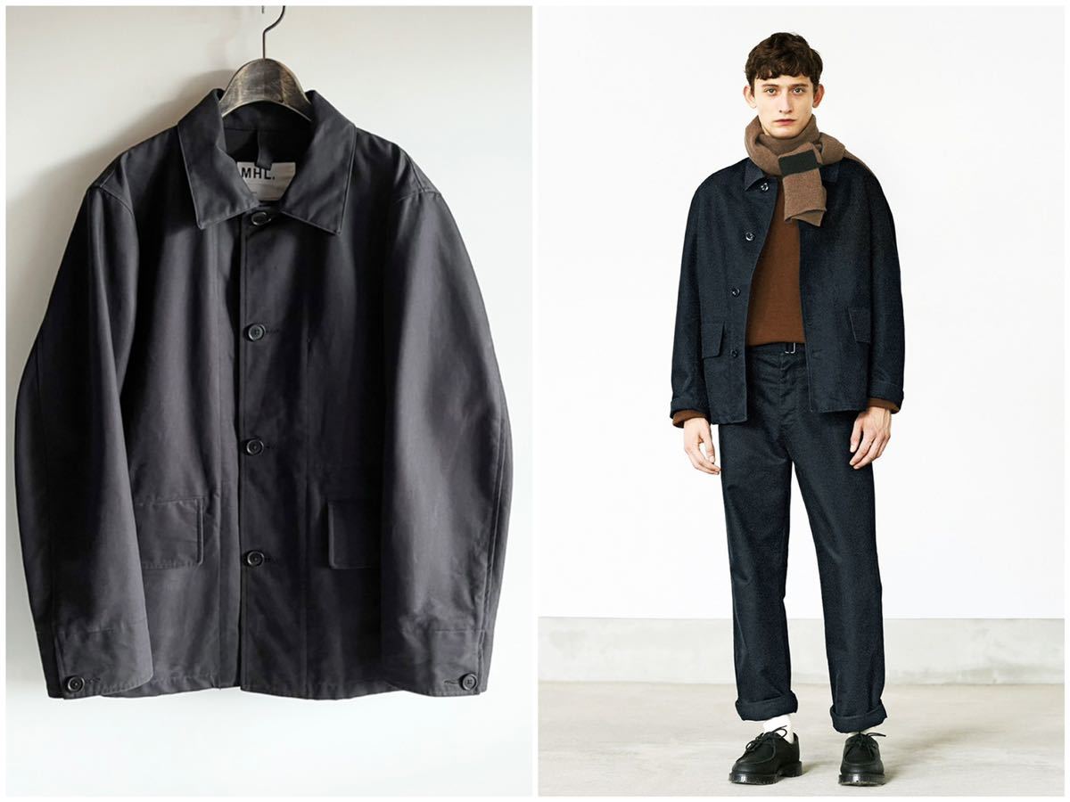 美品 LOOK掲載 MHL. DENSE COTTON DRILL ブラック サイズM 