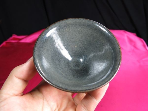 B　灰釉茶碗　天目茶碗　中国　陶器 天目茶碗
