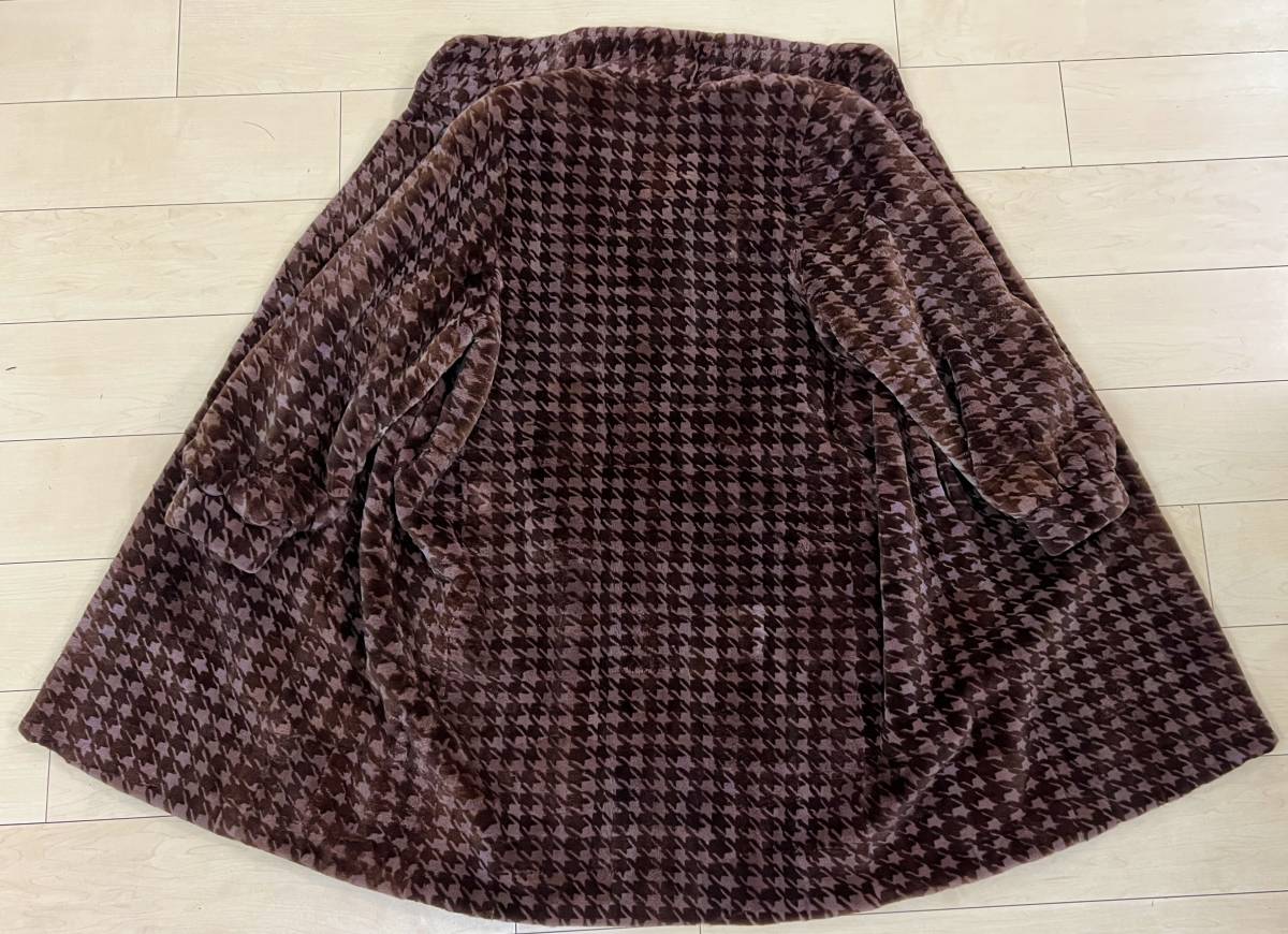 288 三越 パルティナ ミンク 千鳥格子 シェアード 毛皮 ロング
