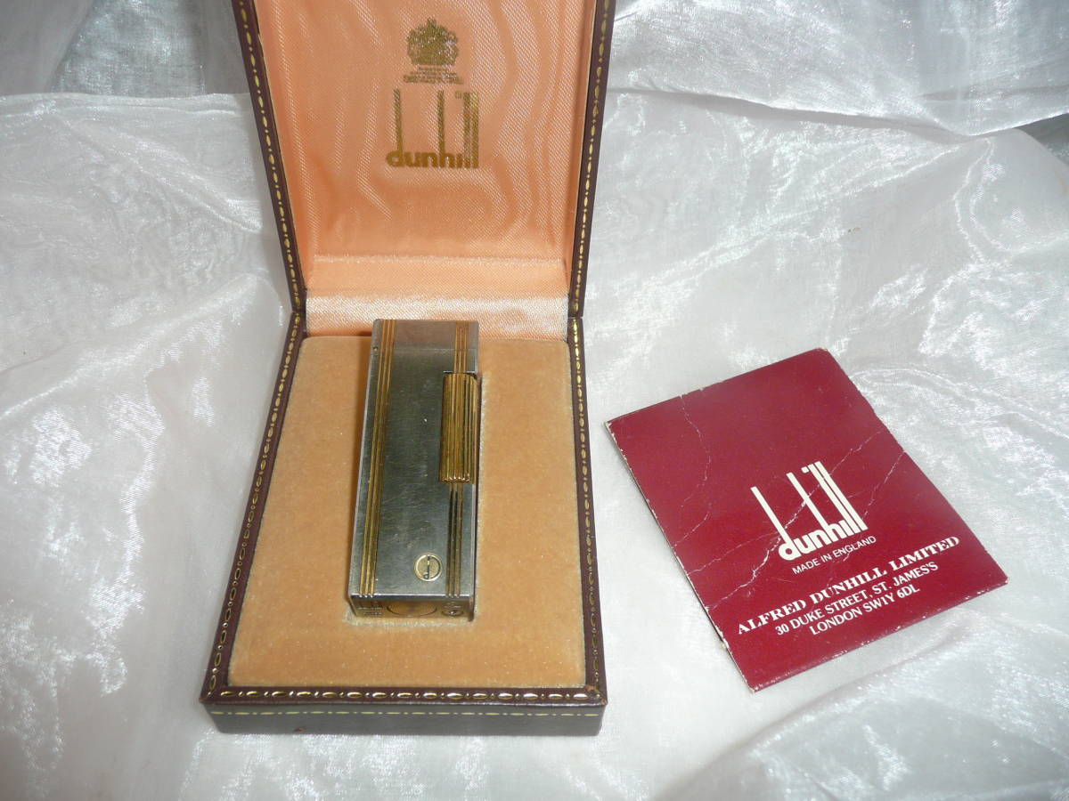 ダンヒル ガスライター ライター 中古 dunhill ゴールド 動作 火花 
