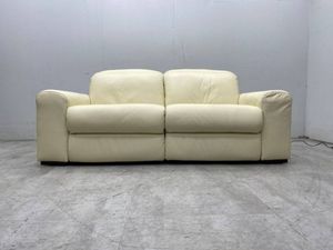 中古美品 ニトリ 2人用 電動本革 リクライニングソファ Nビリーバー2