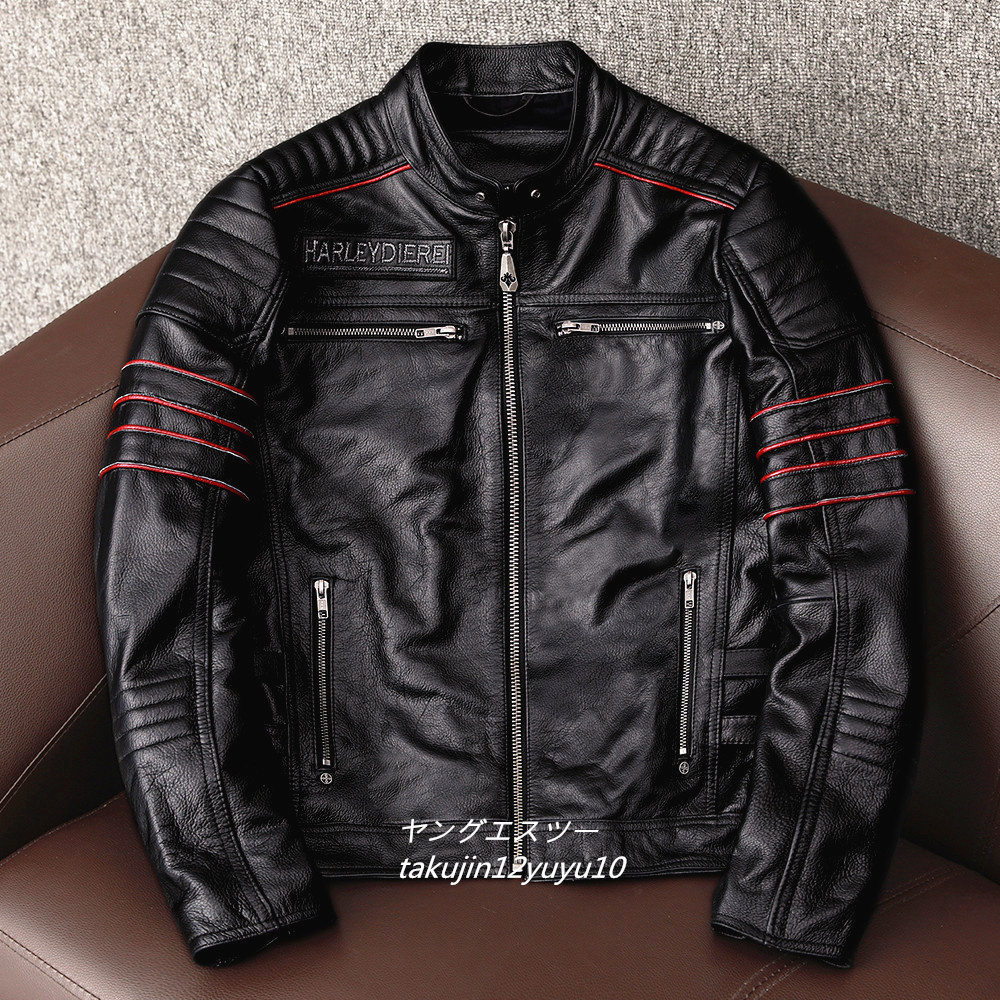 21万 最上級*ナッパ ライダース レザージャケット 新品 プレミアム 豪華刺繍 本革 バイクウェア 最高峰 イタリアンレザー 牛革 L レザージャケット 革 新品 最 ヴィンテージ本革 レザー