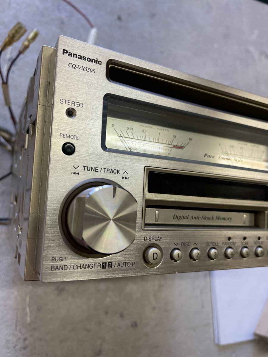 Panasonic CQ-VX5500 カーオーディオ 本体、説明書、リモコン。 Panasonic CQ-VX5500 正常と思います。リモコン、ハーネス、取説