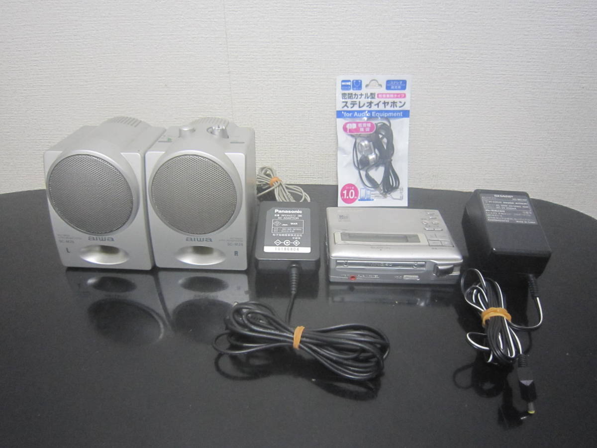 SHARP MDレコーダーMD−MS100 通電 再生 確認済 ジャンク 現状品
