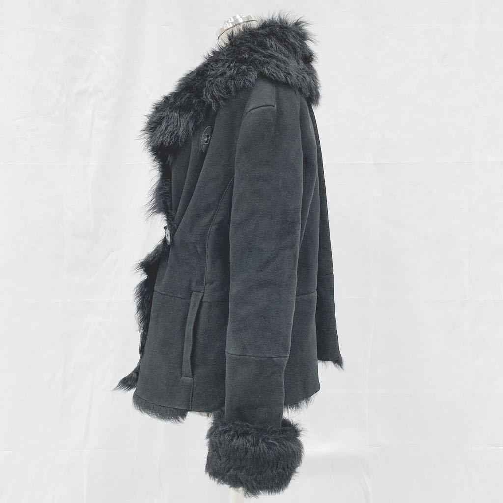 MaxMara マックスマーラ ムートンレザーコート黒 ブラック ファー  