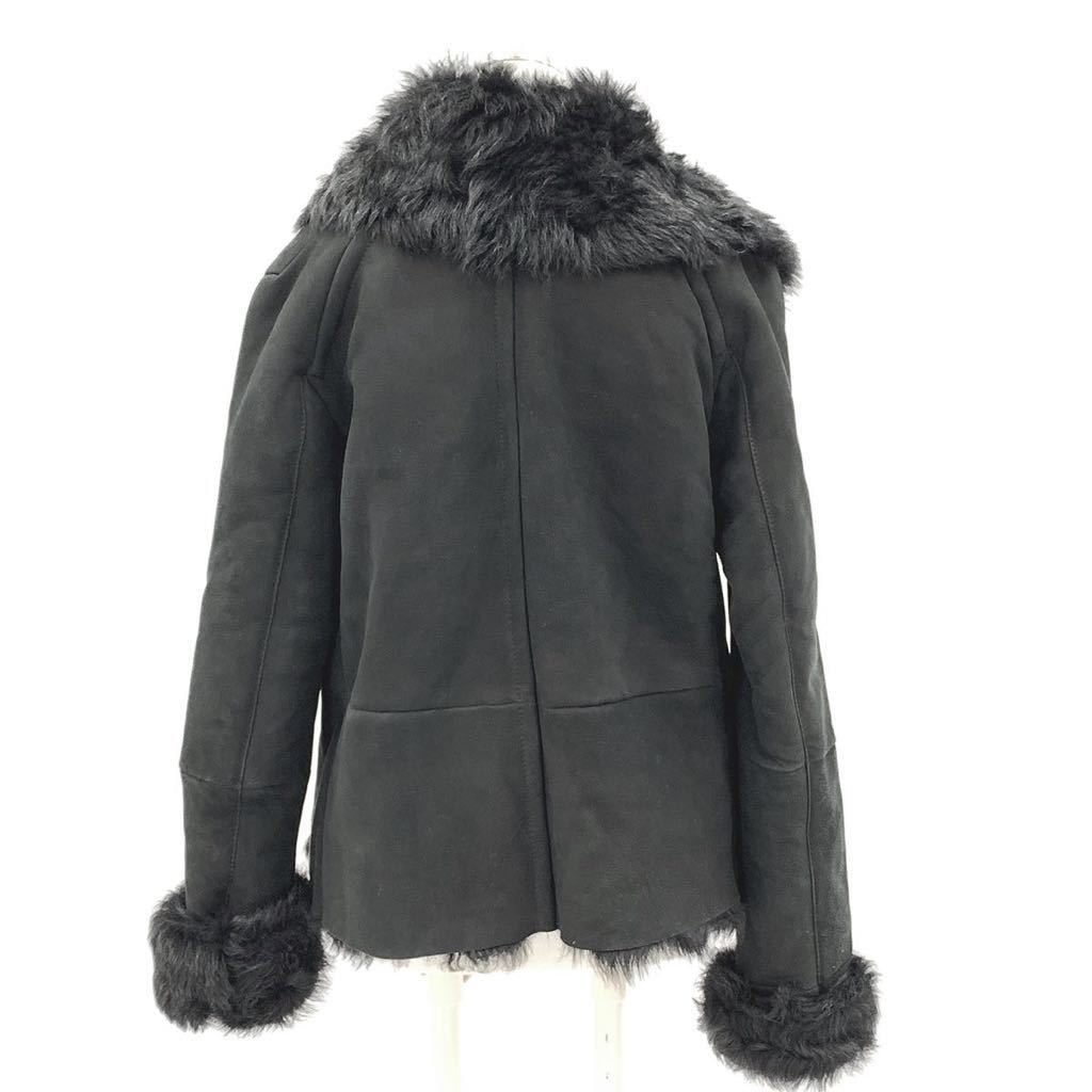 MaxMara マックスマーラ ムートンレザーコート黒 ブラック ファー  