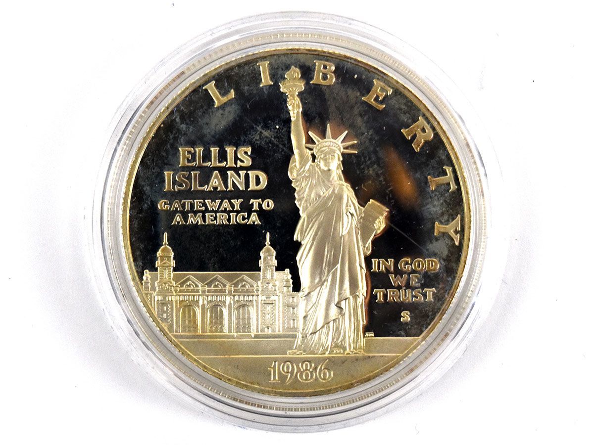 1986年 アメリカ プルーフ 自由の女神100周年 プルーフ金貨・銀貨 3枚