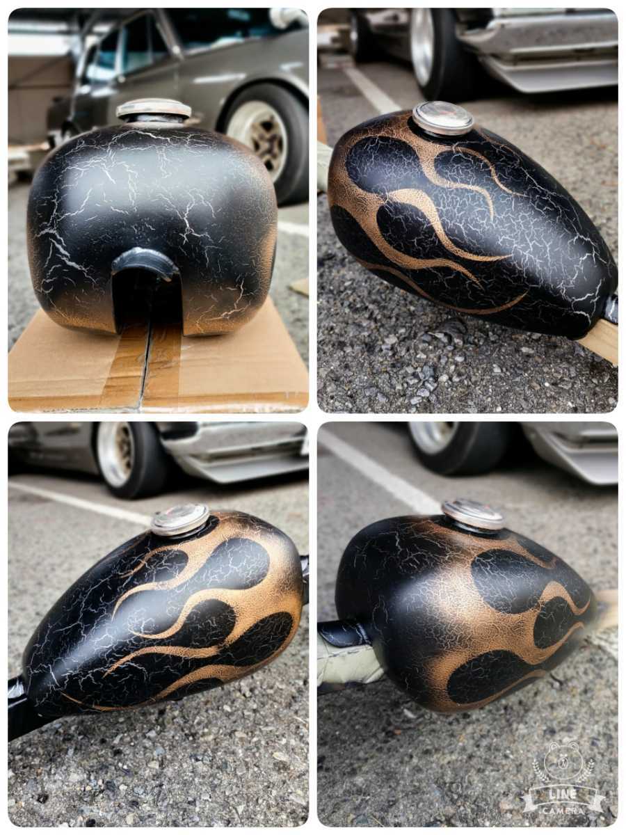 ピーナッツタンク検)ワッセルナローハーレースポタンエイジングビンテージナックルパンショベルエボカスタムボバーチョッパー真鍮エッグ