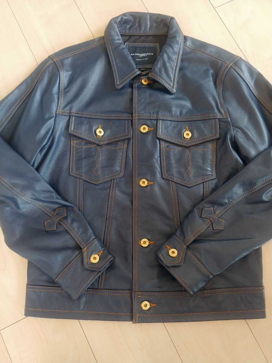 トラッカージャケット カウレザー やや厚手のカウレザーを使用した