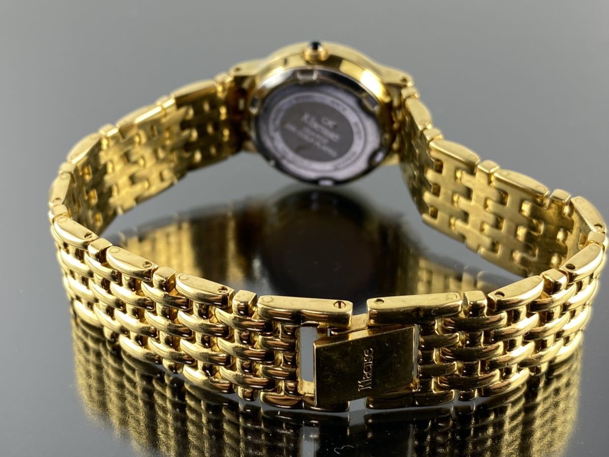 A825 ク]1円～☆レディース腕時計 クォーツ 22K GOLD PLATED Klaeuse 