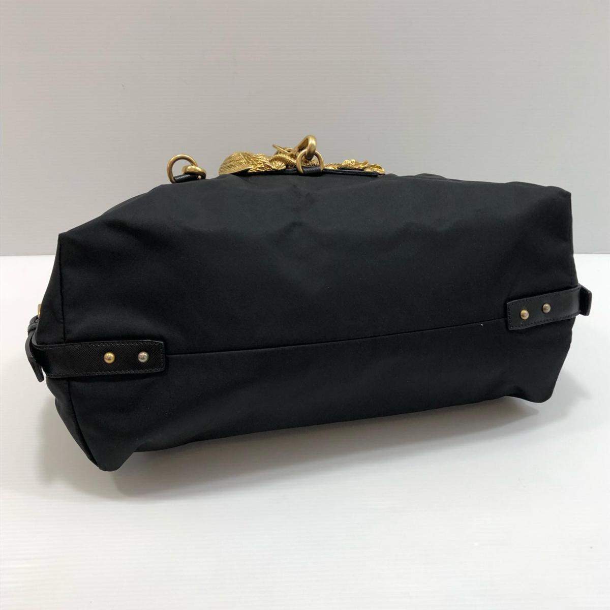 PRADA プラダ ナイロン ミニボストンバッグ キマイラ金具 黒 バッグ 黒 