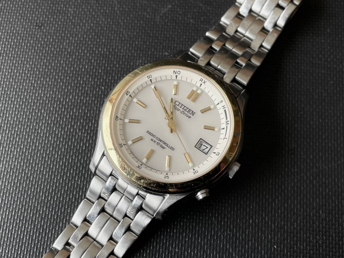 CITIZEN シチズン H415-S033039 デイト コンビカラー 電波ソーラー 