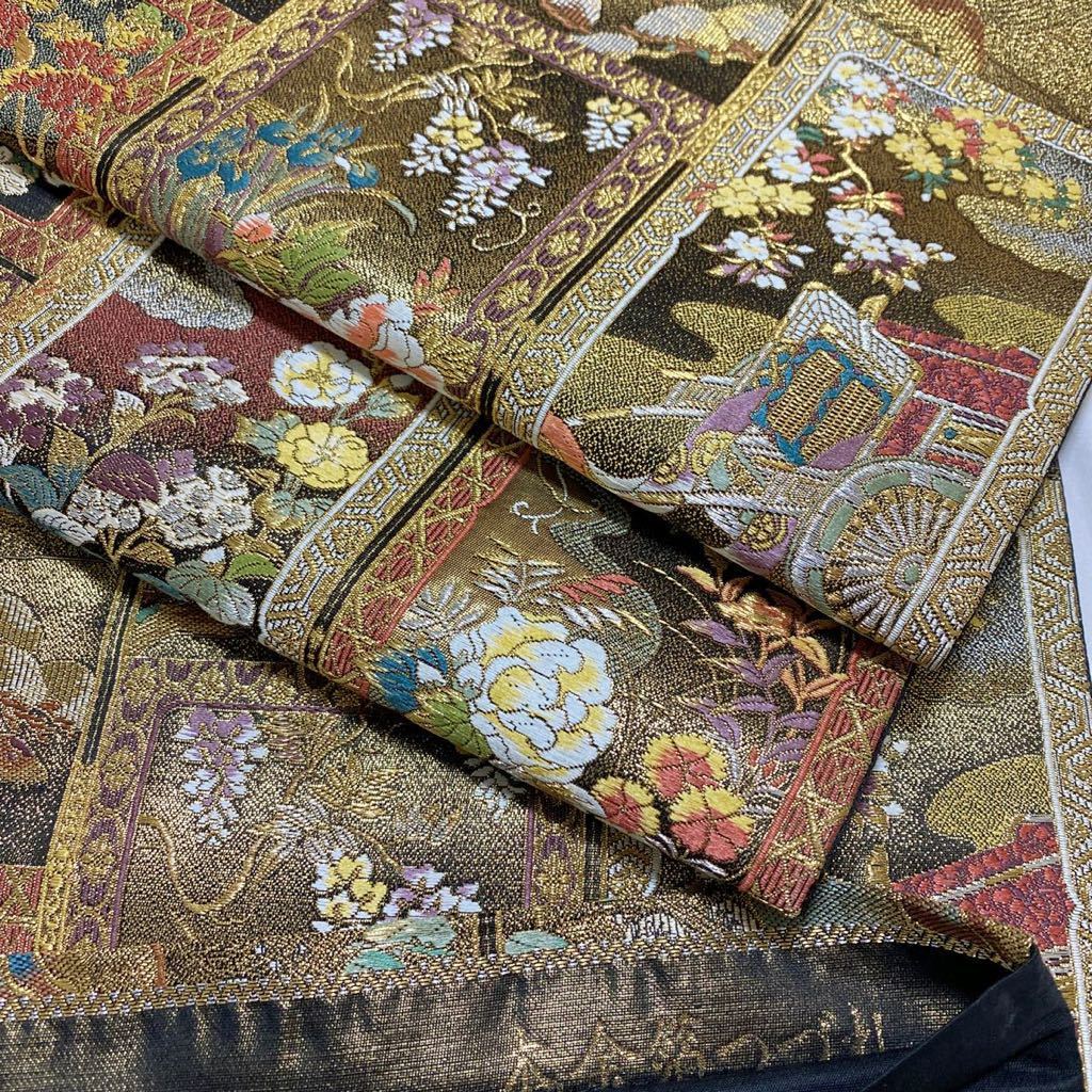 着物月花 唐織 本金箔つづれ 琳派瑞祥錦 袋帯 未使用品 六通柄 正絹 