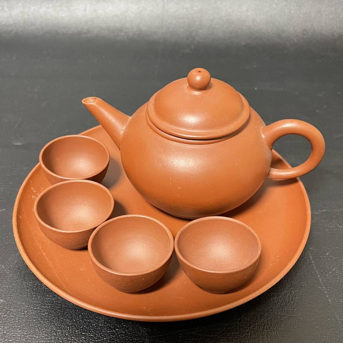 唐物紫砂壺 朱泥「孟臣 自有一山川」刻 急須 時代品 煎茶
