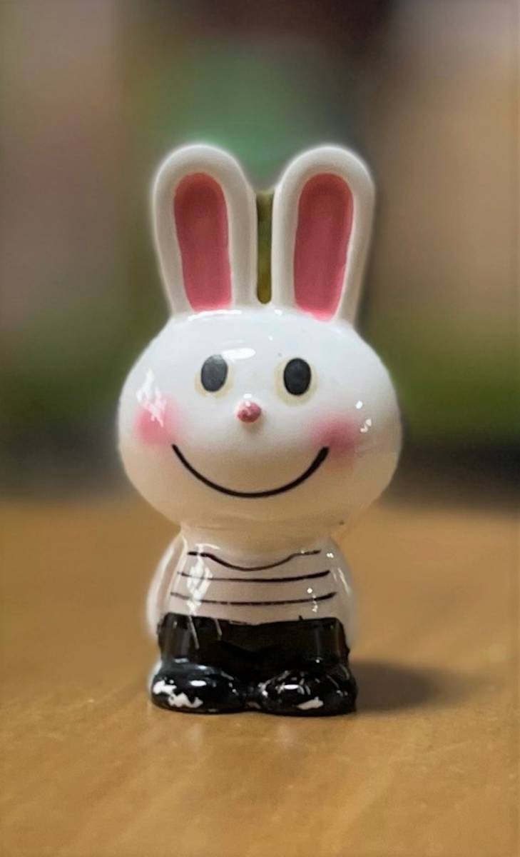 買付 ☆昭和40年代 内藤ルネ ウサギ・ネコ 陶器製マスコット3体セット（