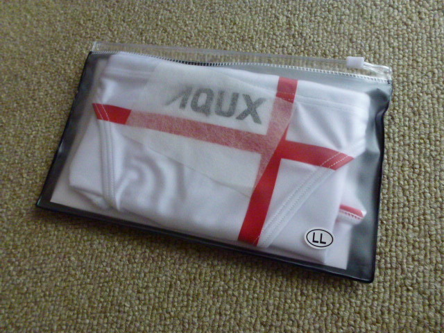 新品 未使用 完売品 AQUX 透け 水着 ポロパン 競泳水着 競パン 白+