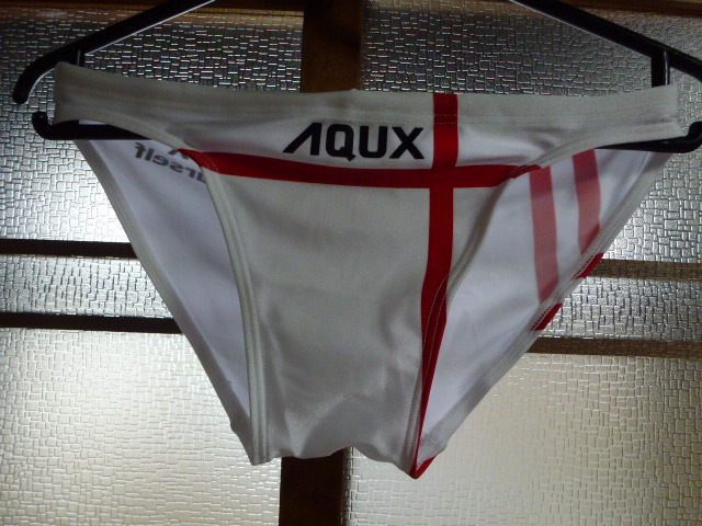 新品 未使用 完売品 AQUX 透け 水着 ポロパン 競泳水着 競パン 白+