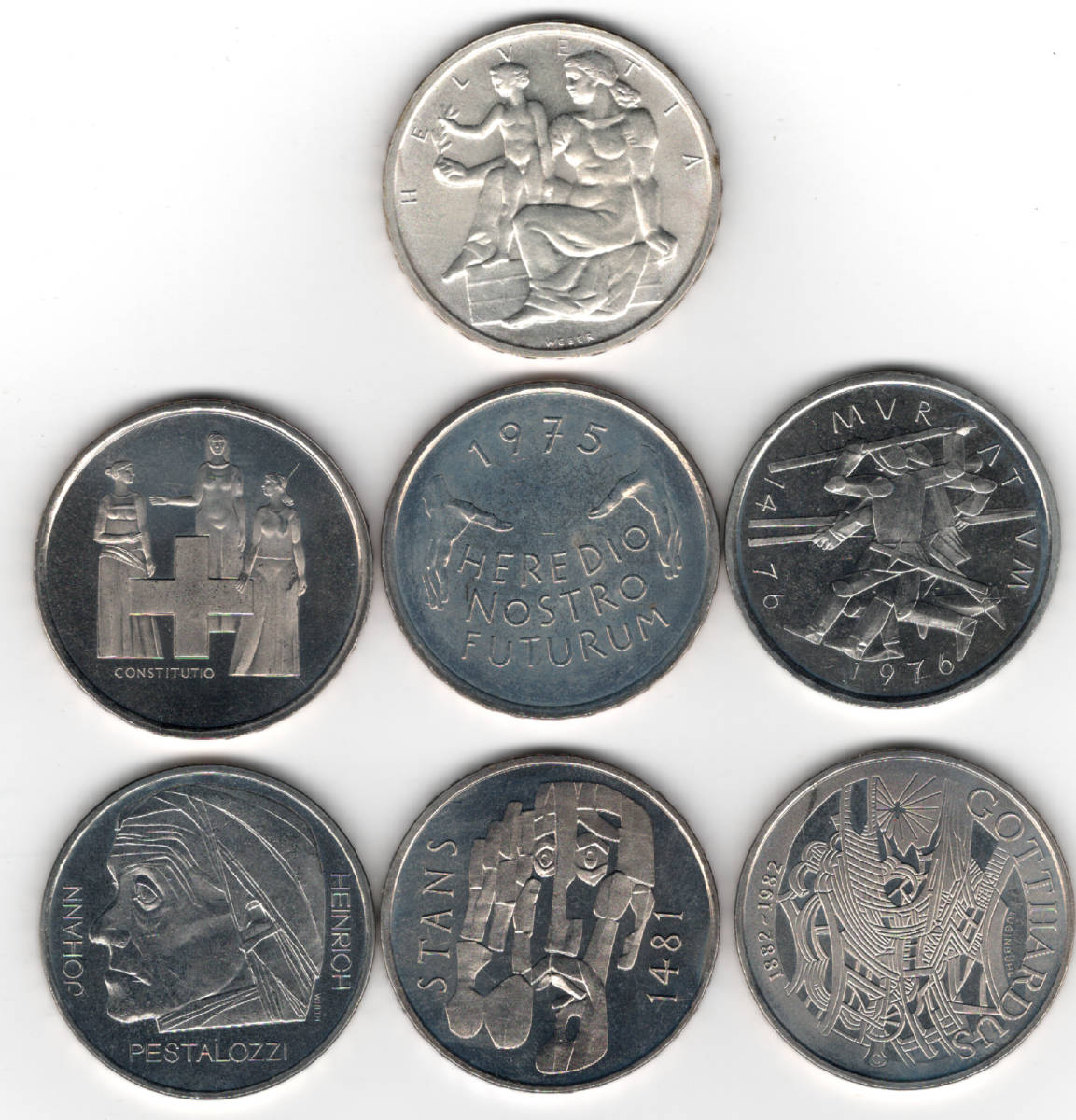 スイス 5フラン 1948年～1982年 7種 スイス Yahoo!オークション -「スイス 硬貨 古銭買取