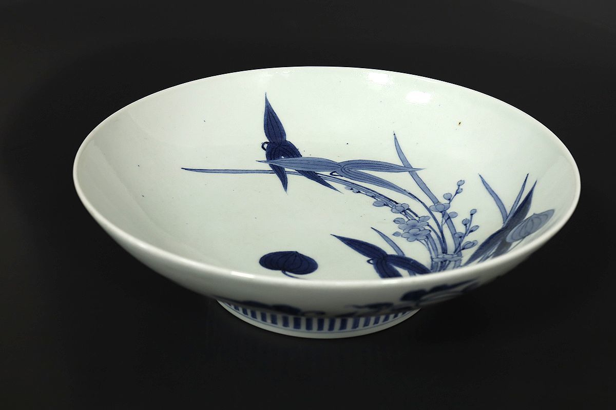 URA]赤絵金襴手風景花鳥文蓋茶碗十客/9-11-94(検)骨董/伊万里/急須