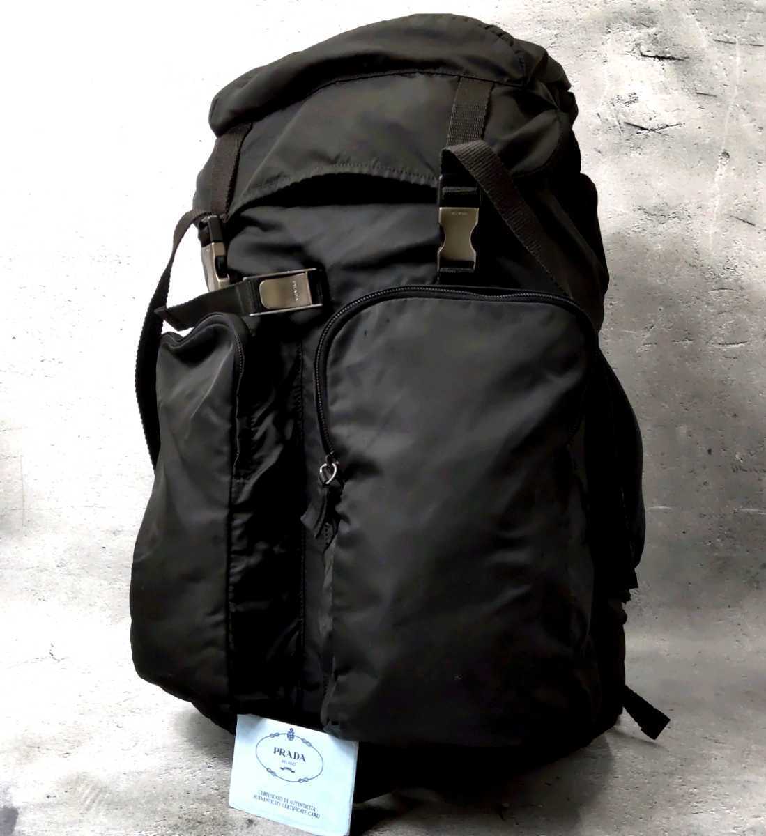 定価18万 プラダ V136 名作 メンズ バックパック リュック 黒 大容量