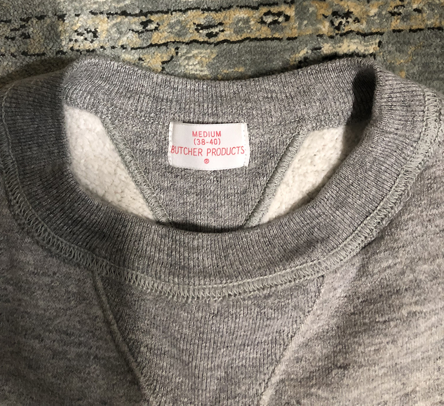 butcher products at last スウェット 42-44 butcher products / at last / timeworn clothing /両Vスウェット