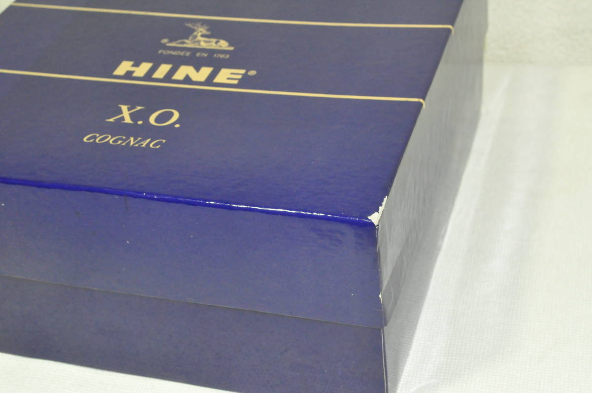 HINE XO ハイン XO 鹿 青 陶器ボトル コニャック ブランデ― 未開栓 古