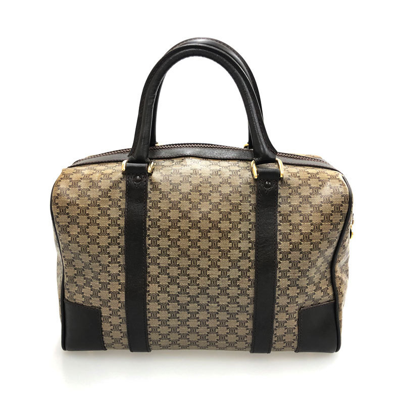 美品 セリーヌ CELINE マカダム柄 ミニボストン ハンドバッグ 美品 セリーヌ CELINE マカダム柄 ミニボストン ハンドバッグ