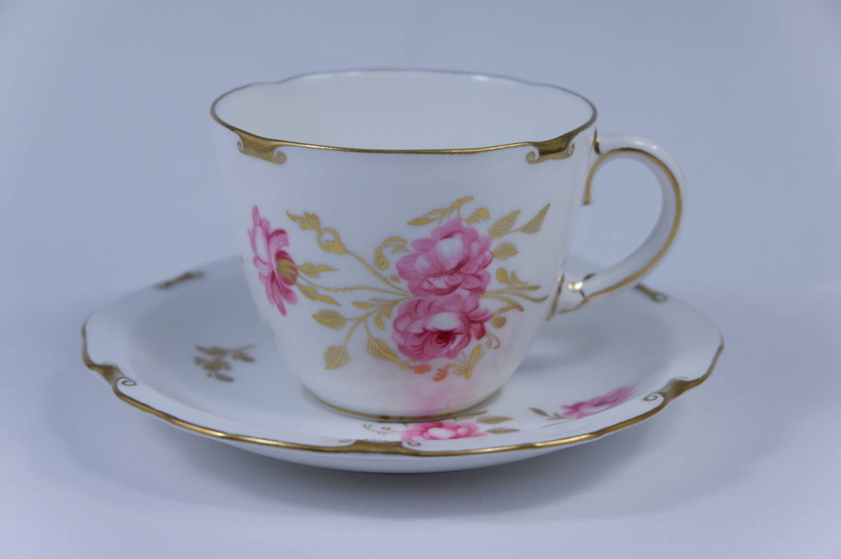 ロイヤルクラウンダービー ピンクストンローズ カップ&ソーサー Pinxton Roses ROYAL CROWN DERBRBY