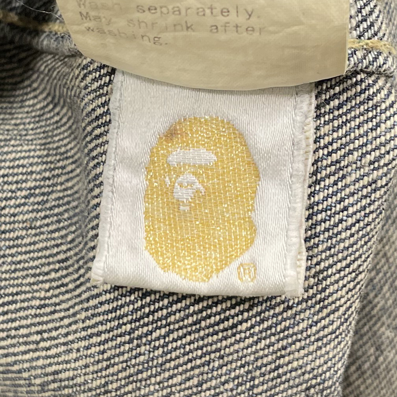 APE　A Bathing Ape デニムジャケットチャンピオンロゴ刺繍 デニムジャケット CHAMPION DENIM JACKET