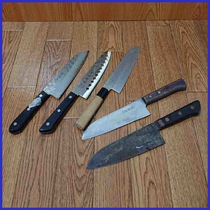 中古◇高級包丁 いろいろ◇5本セット◇中村孝明/道場作/他◇万能包丁 