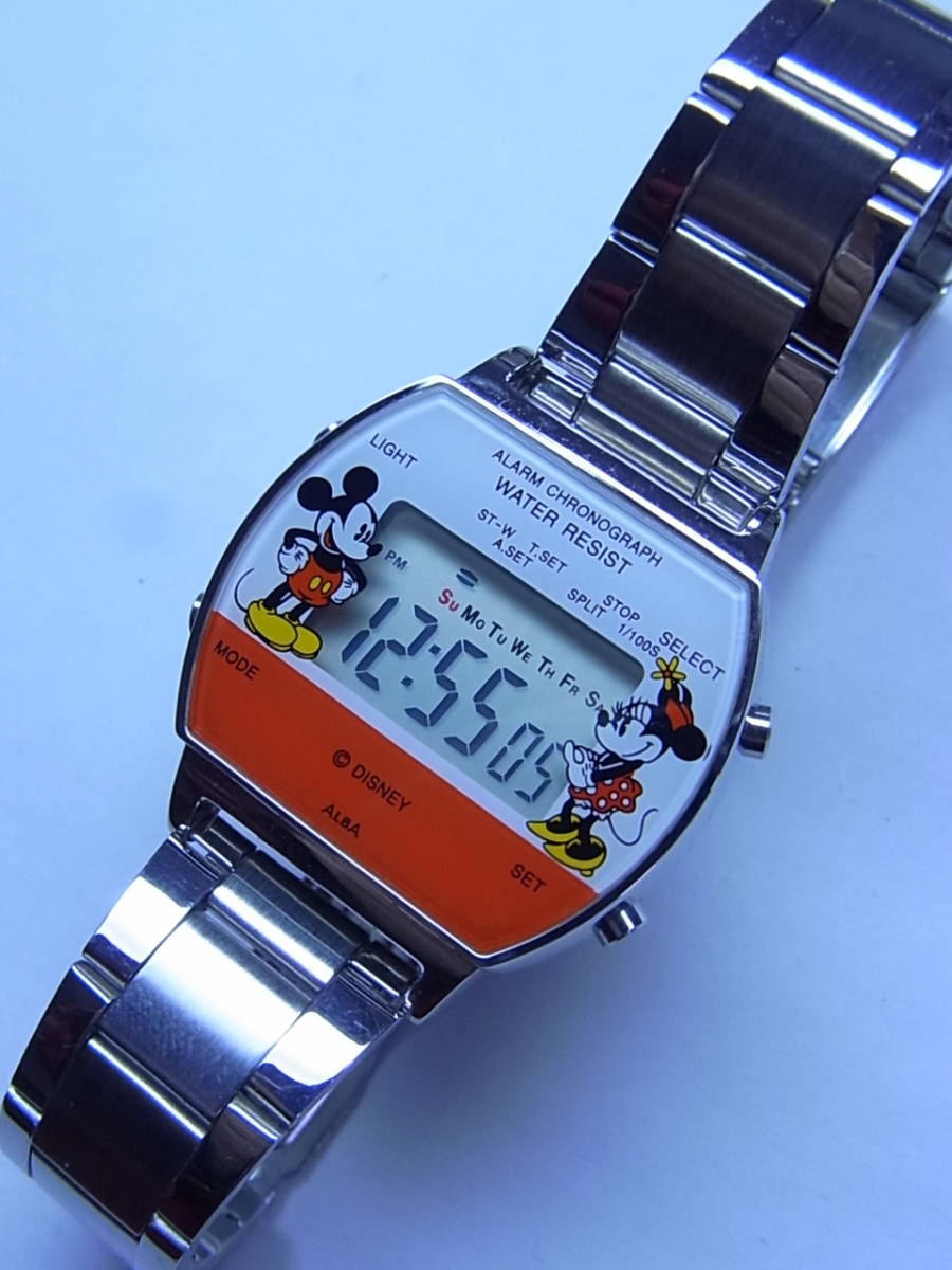100円～美品 SEIKOセイコー ALBA ミッキーマウス ミニーマウス メンズ 