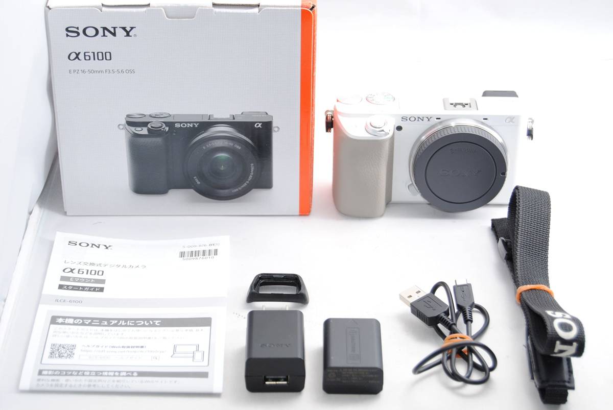 ソニー α6100 ボディ ホワイト α6100 SONY ホワイト B ブラック レンズ