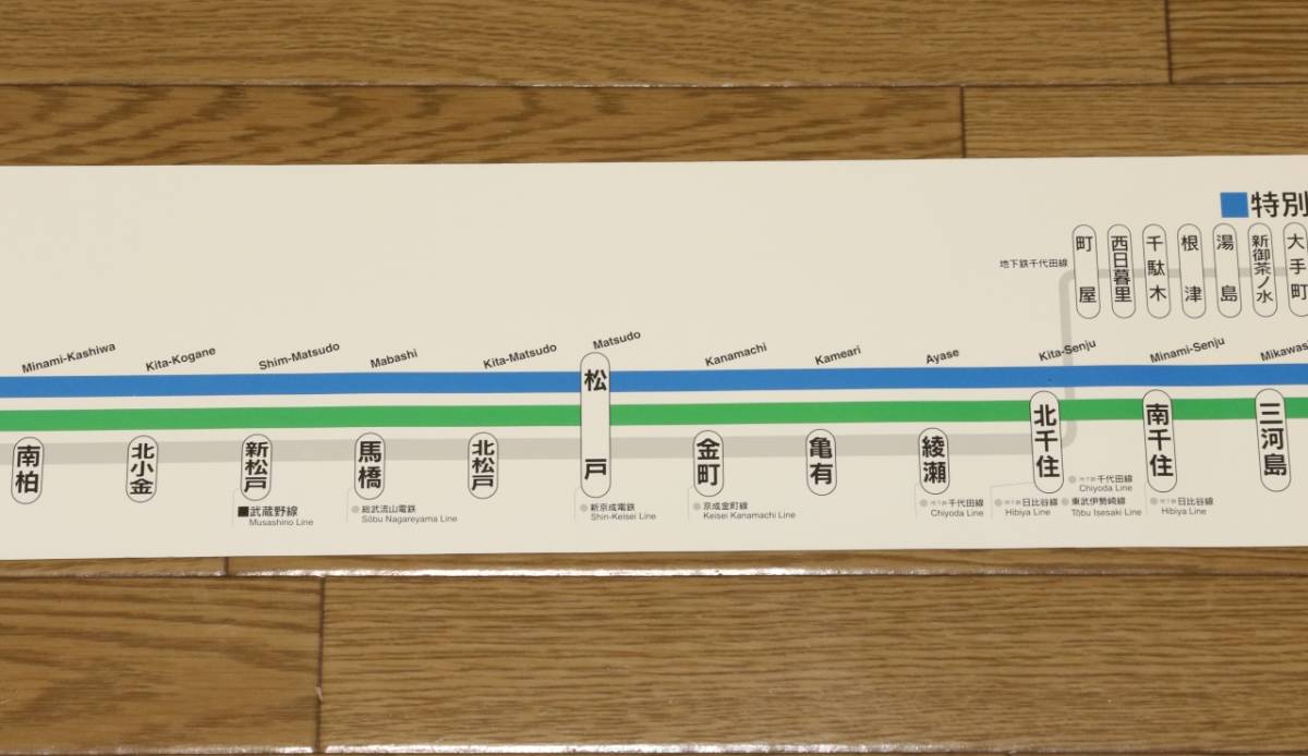 103系 常磐線快速・成田線 ドア上 「停車駅のご案内」 路線図(廃品、放 