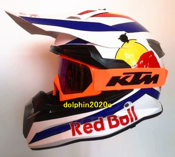 KTM ゴーグル付き～バイク フルフェイス ヘルメット REDBULL オフ